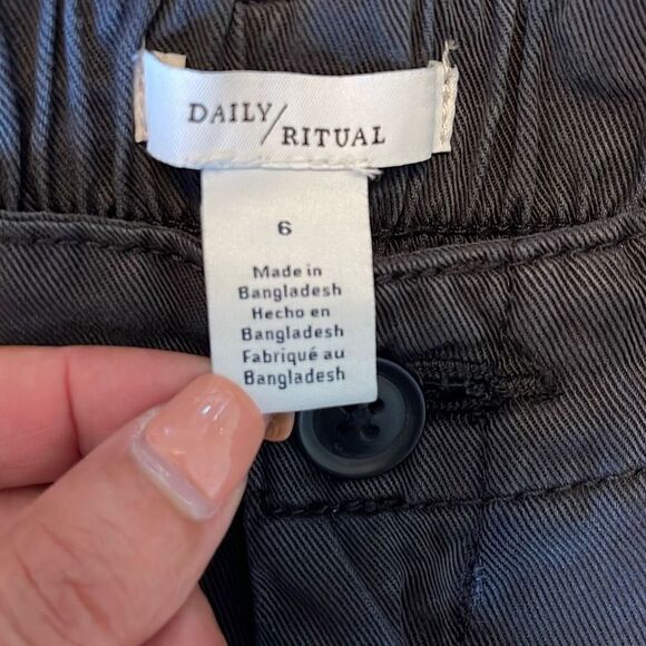 Daily Ritual Womens‎ Jogger Pants Ankle Lyocell Adjustable Waist Black Size 6 - Picture 6 of 9